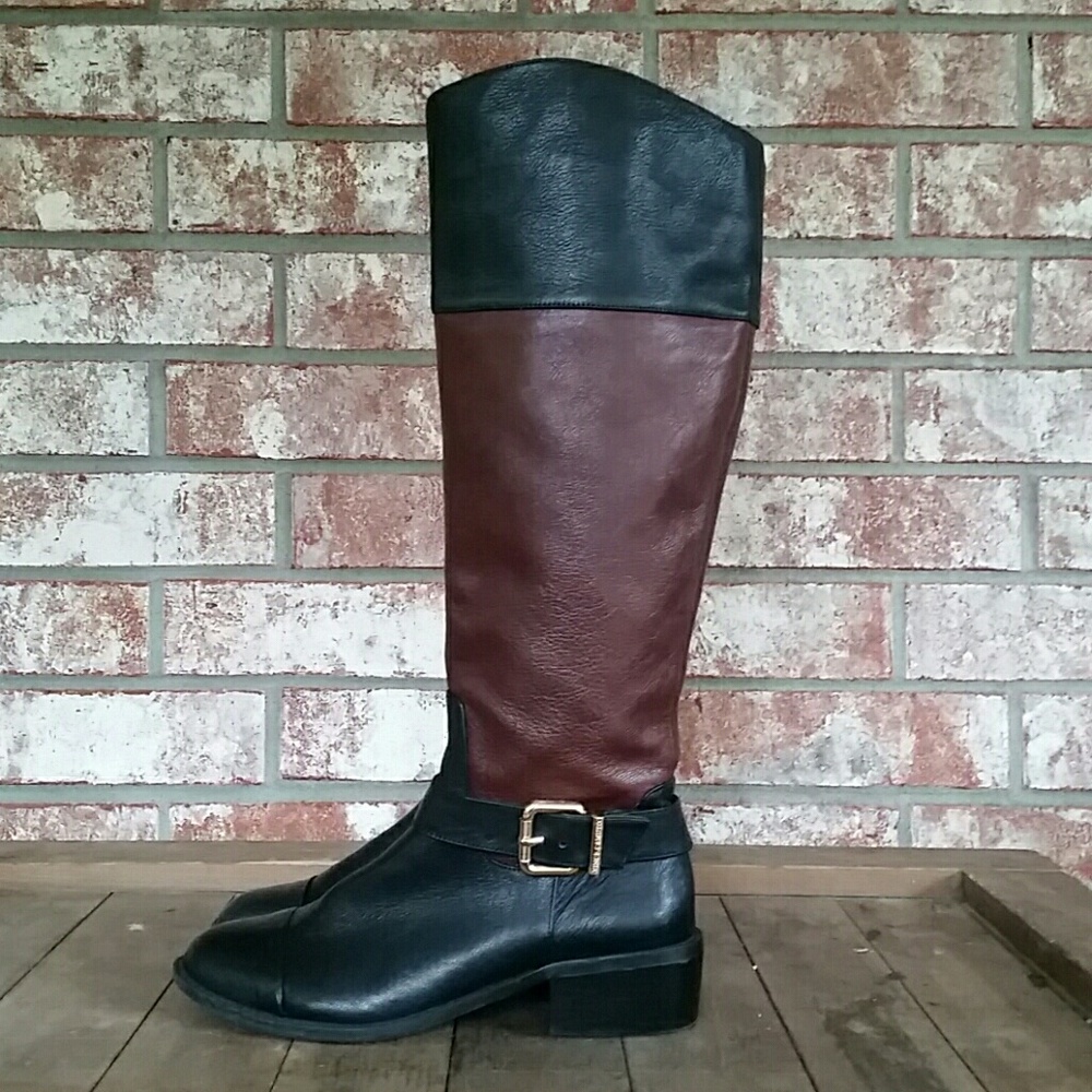 Vince Camuto two tone riding boots